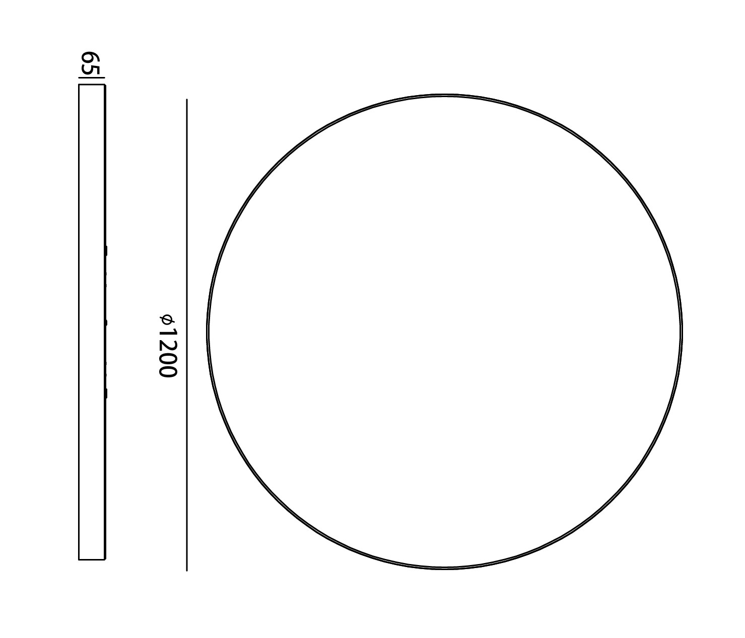 Eclipse 1200mm Line Drawing