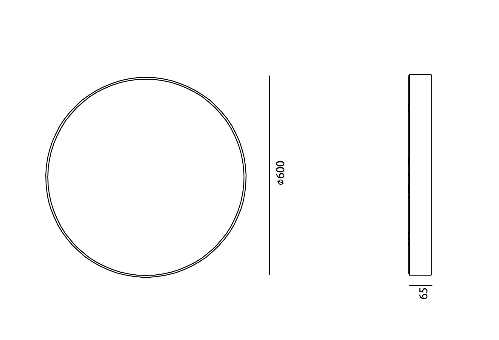 Eclipse 600mm Line Drawing